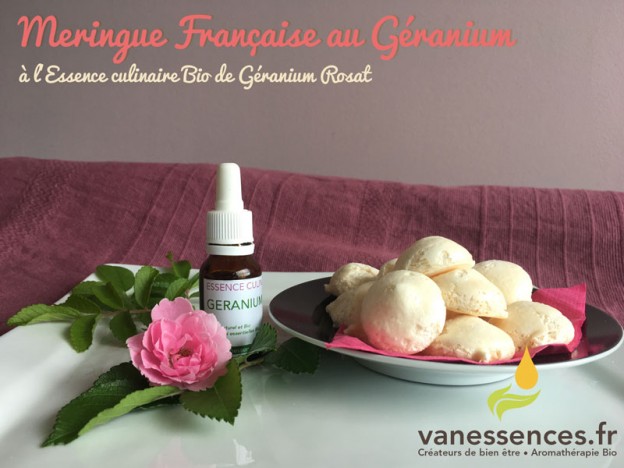 Meringue française à l'huile essentielle de Géranium rosat bio